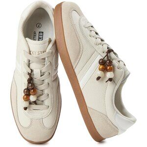 Women's Beige Fashion Retro Sneaker Casual Trendy Walking Classic Shoes Non Slip